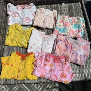 Baby Girl Pajamas (8 items incl. Burt's Bee's) | 3-6 months